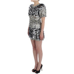 Dolce & Gabbana Crystal Silver Runway Handmade Dress SIG12480-1