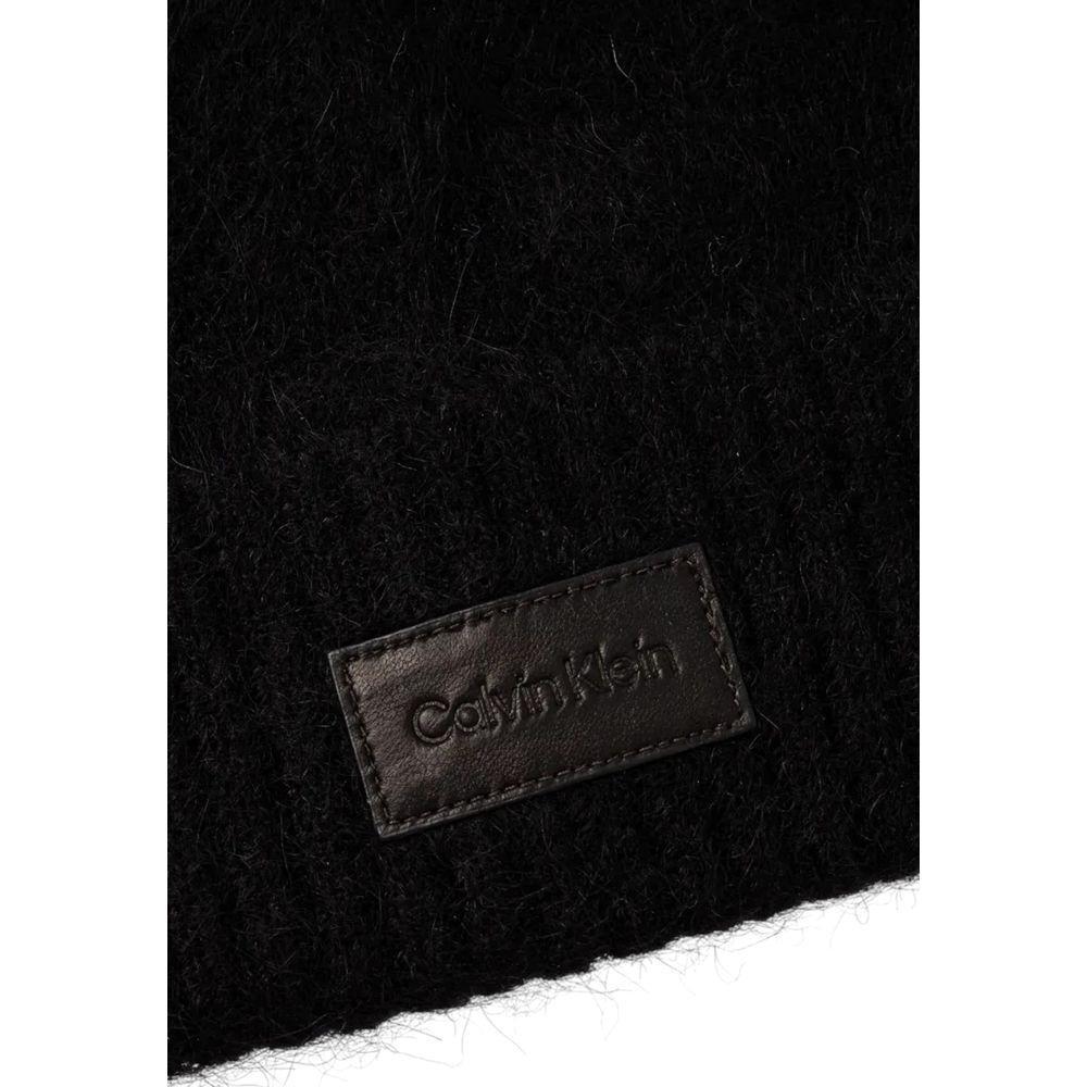Calvin Klein Black Alpaca Leather Caps Baseball Hat CA-16493800009-ONE SIZE