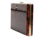 Dolce & Gabbana Brown Leather Clutch Evening Crossbody Bag BAG4035