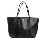 Dolce & Gabbana Black Leather Miss Escape Shopping Tote Bag BAG4057