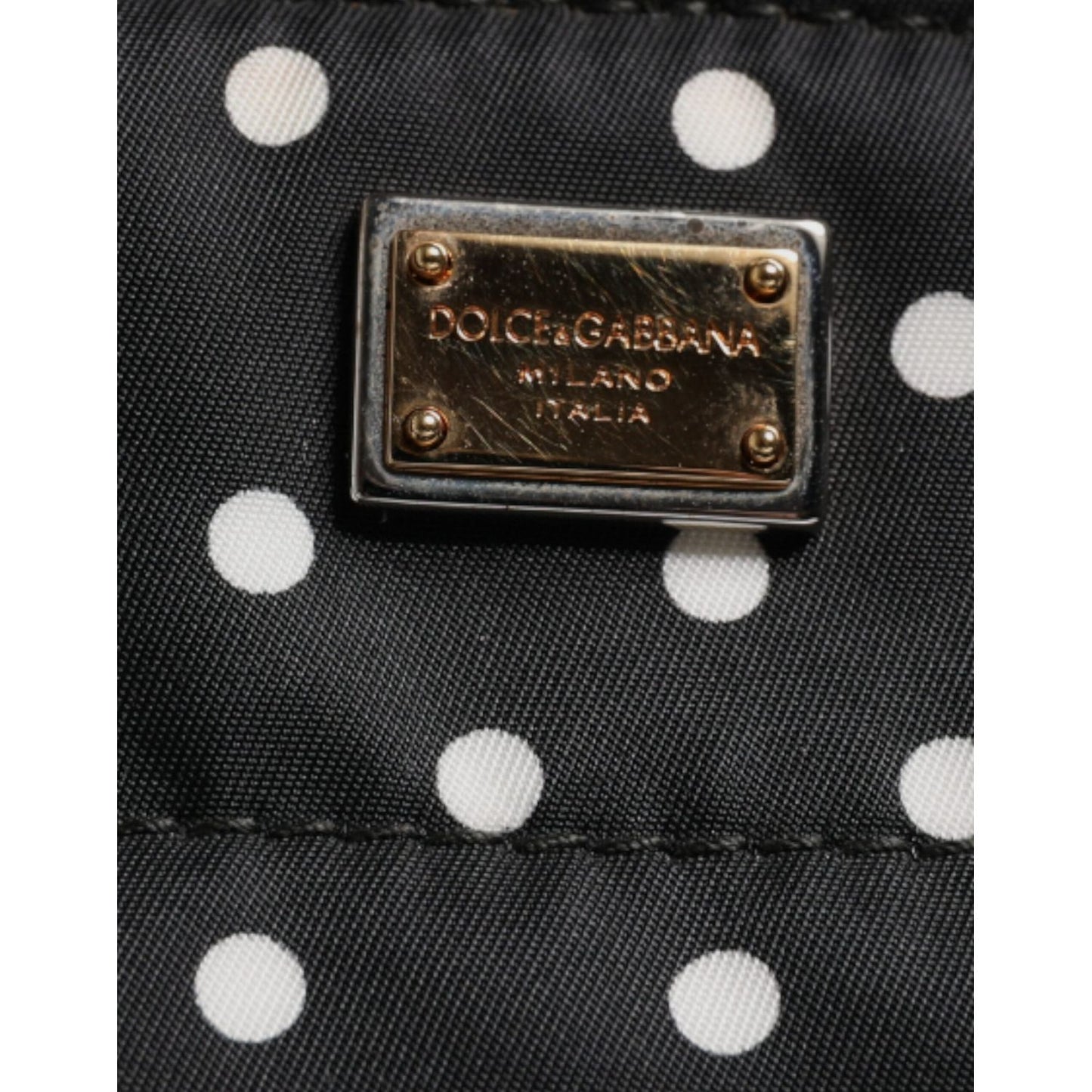 Dolce & Gabbana Black PolkaDot Nylon Shoulder Baby Tote Diaper Bag