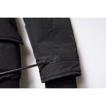 Woolrich Black Hooded Long Sleeves Fur Shearling Coat Jacket JKT41210-46