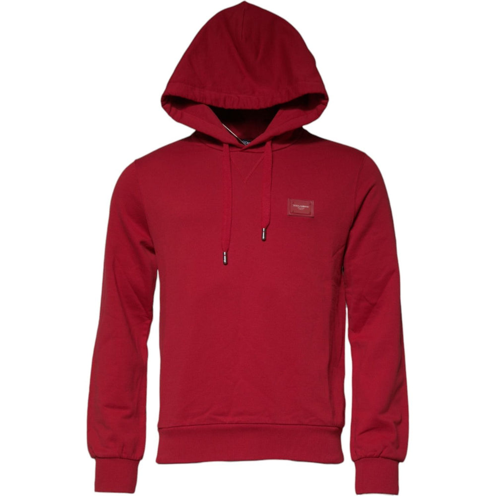 Dolce & Gabbana Red Cotton Logo Hooded Sweatshirt Sweater TSH878544-48