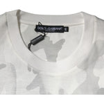 Dolce & Gabbana White Gray Camouflage Cotton Crew Neck T-shirt TSH878503-44