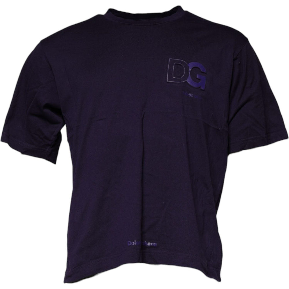 Dolce & Gabbana Purple DG Logo Cotton Crew Neck T-shirt TSH878563-50