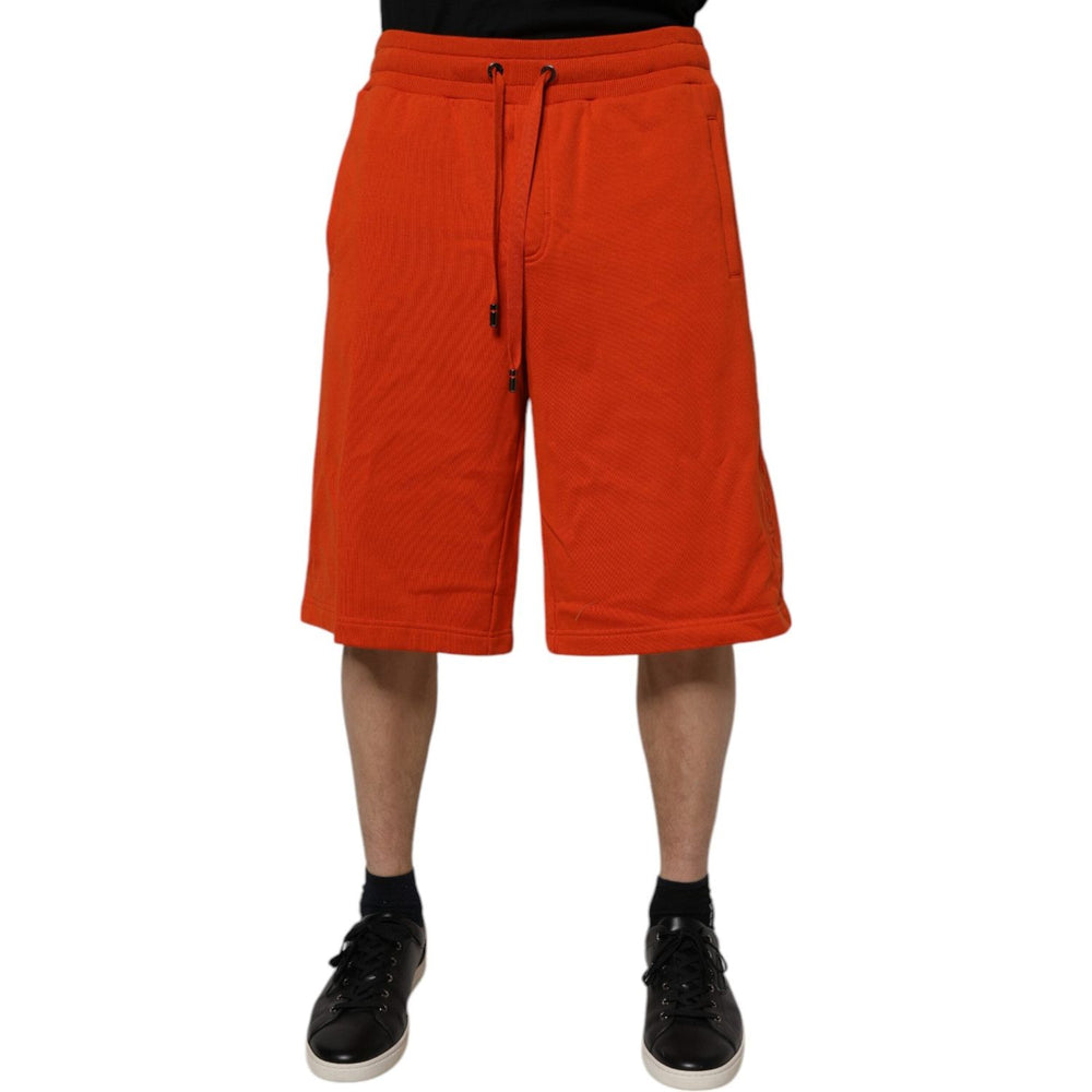 Dolce & Gabbana Red Cotton Blend Mid Waist Men Bermuda Shorts PAN75247-48
