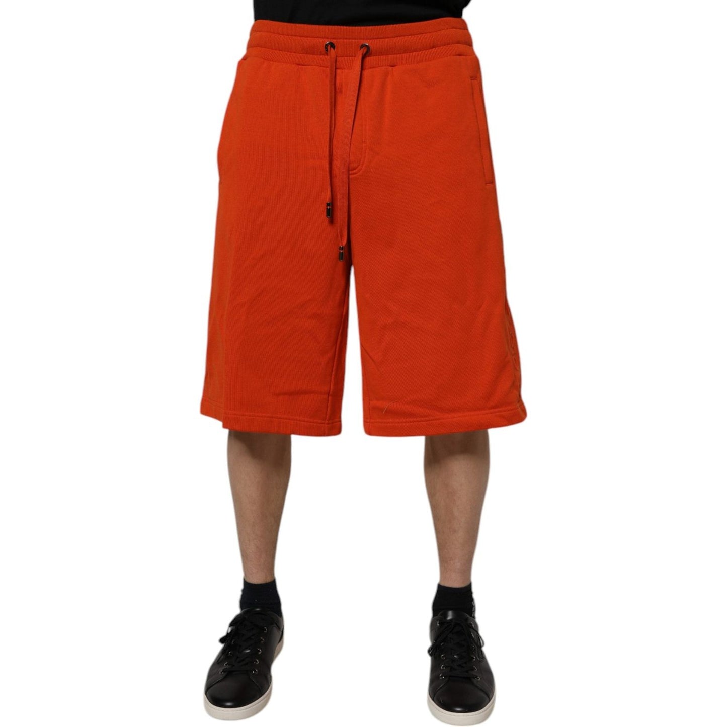 Dolce & Gabbana Red Cotton Blend Mid Waist Men Bermuda Shorts PAN75247-48