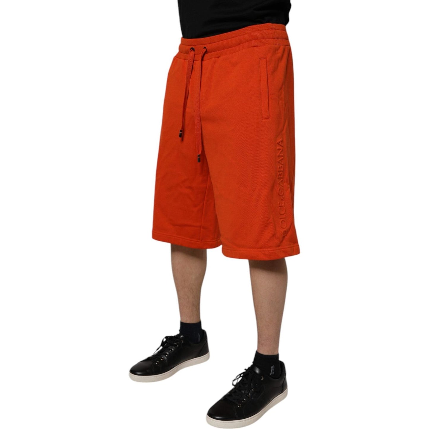 Dolce & Gabbana Red Cotton Blend Mid Waist Men Bermuda Shorts PAN75247-48
