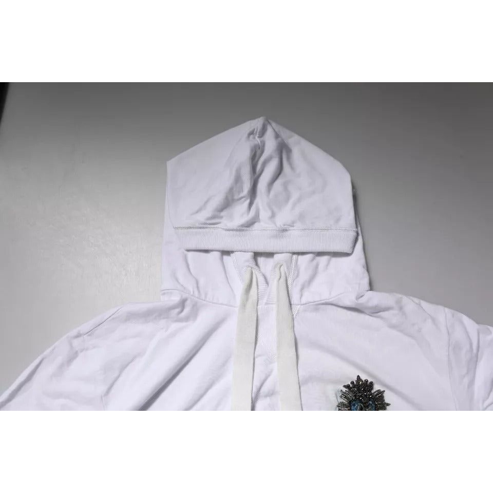 Dolce & Gabbana White Cotton Hooded Sweatshirt Sweater TSH878514-50
