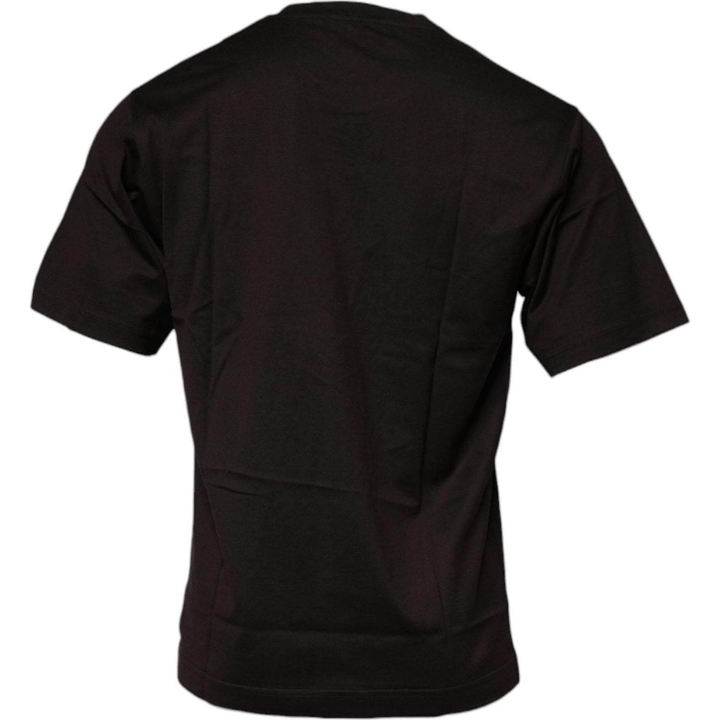 Dolce & Gabbana Dark Brown Logo Cotton Crew Neck T-shirt TSH90032-48