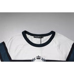 Dolce & Gabbana White Logo Print Cotton Men Crew Neck T-shirt TSH90036-46
