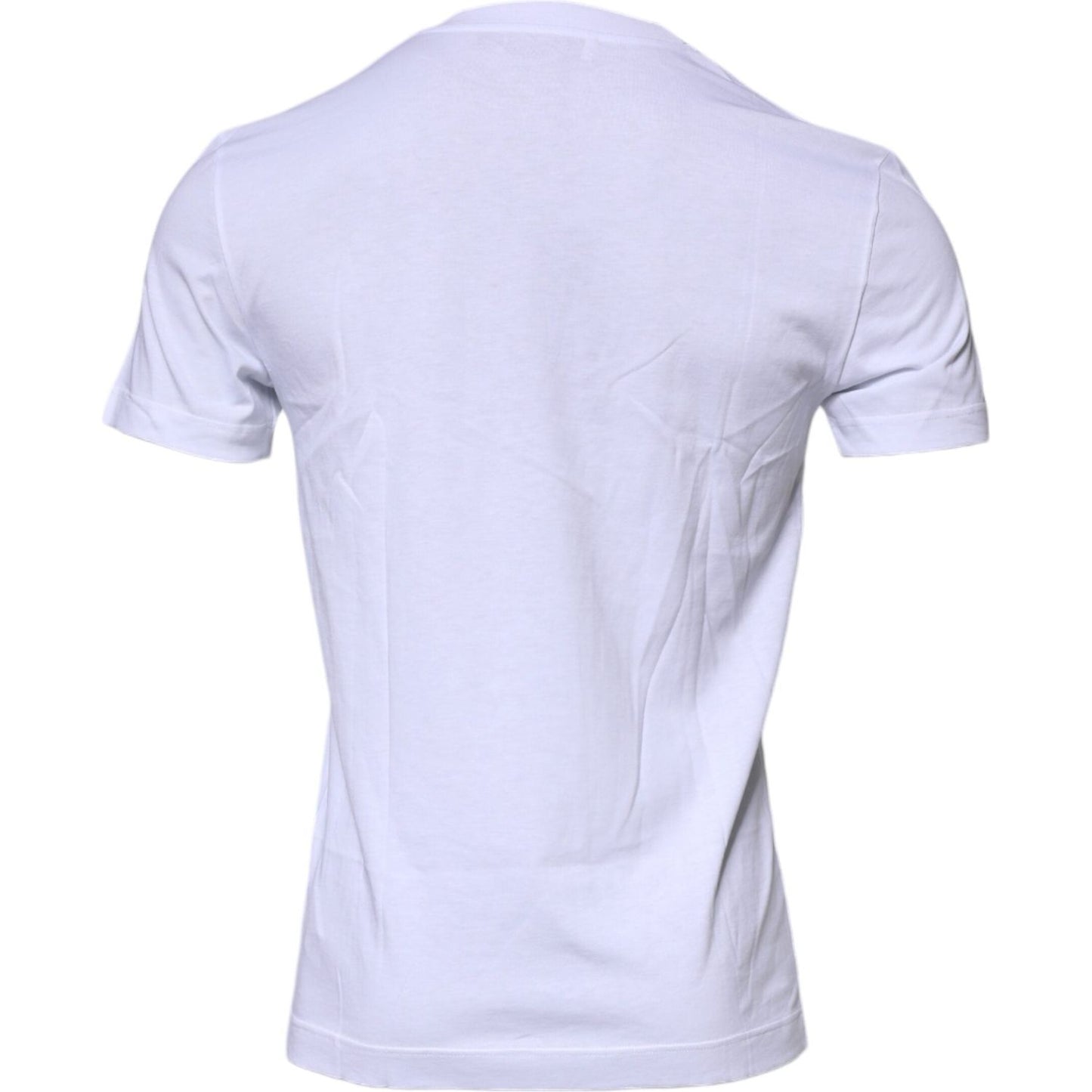 Dolce & Gabbana White Logo Plaque Cotton Crew Neck T-shirt TSH90041-44