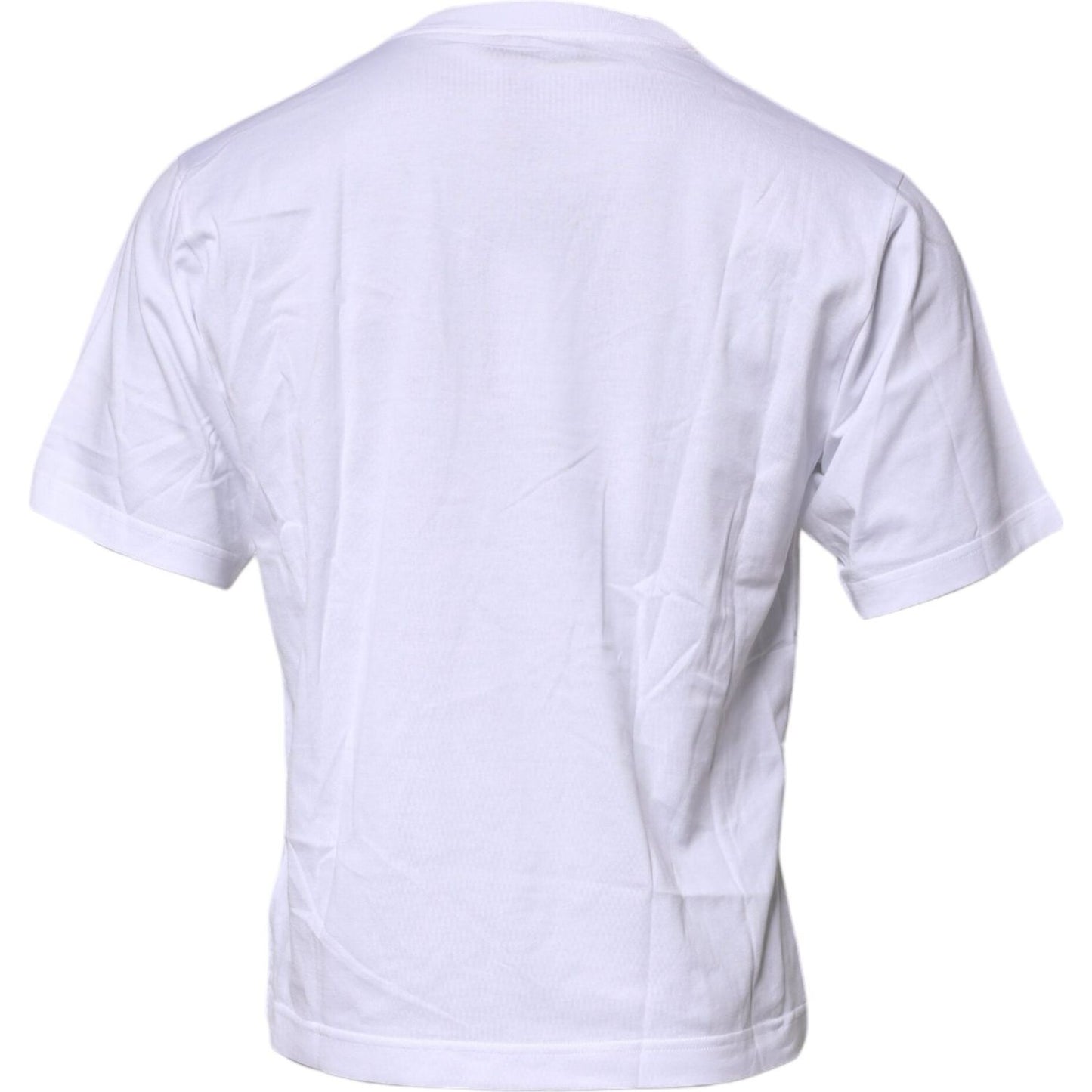 Dolce & Gabbana White Logo Patch Cotton Crew Neck T-shirt TSH90047-44