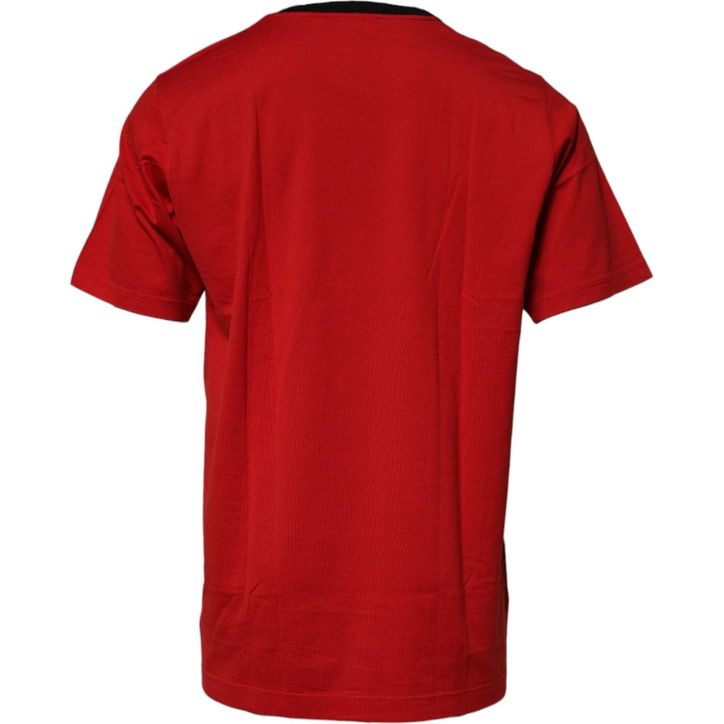 Dolce & Gabbana Red Logo Crown Cotton Crew Neck T-shirt TSH90050-44