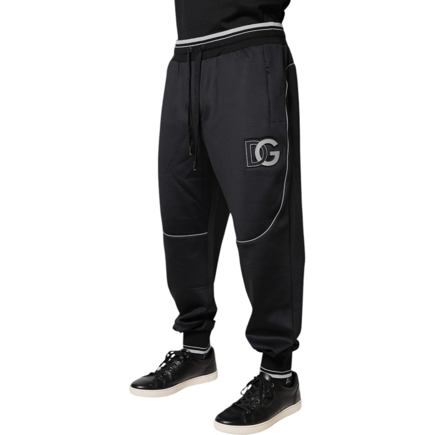 Dolce & Gabbana Black Polyester Logo Jogger Pants PAN76025-52