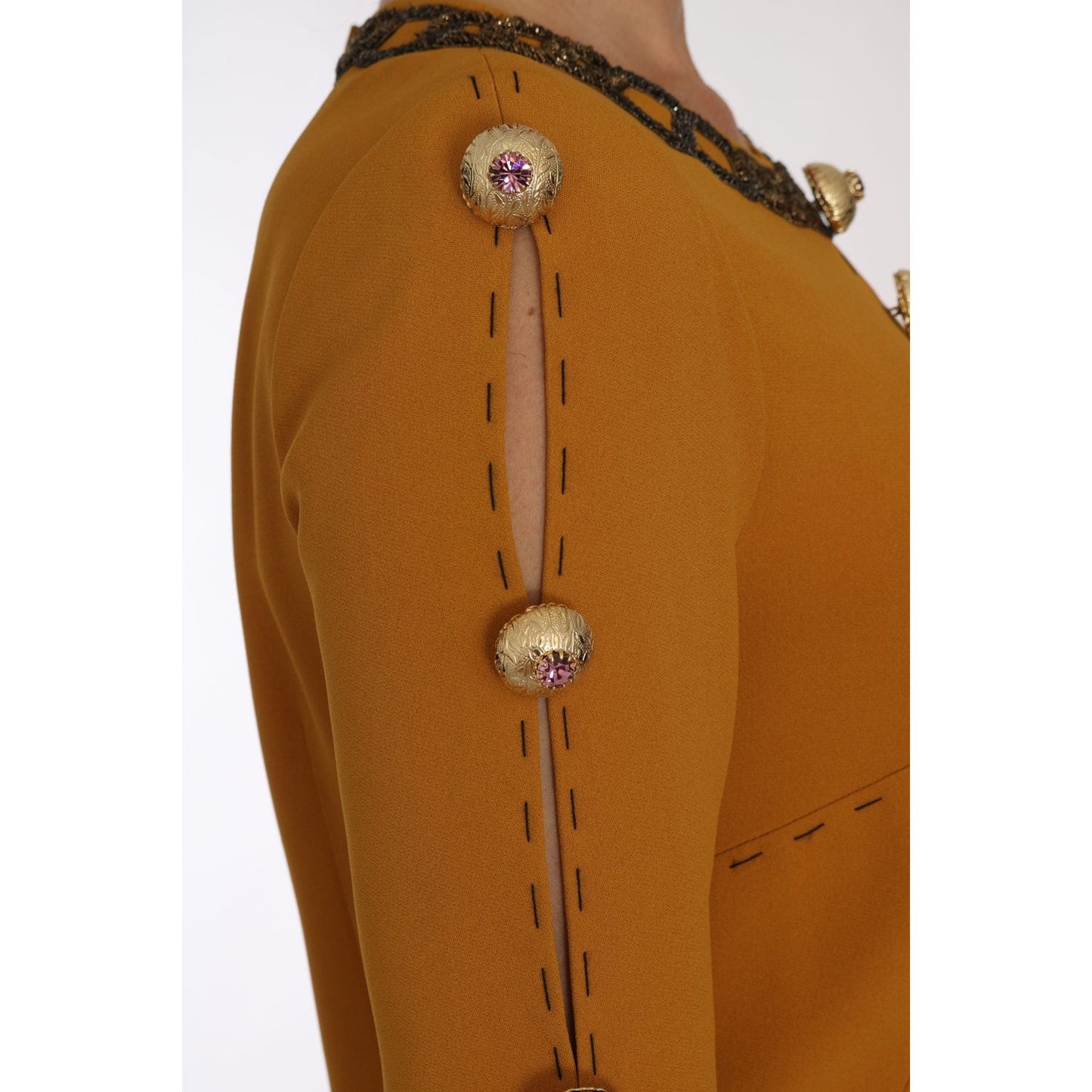Dolce & Gabbana Brown Mini Crystal Embellished Dress DR1469-40