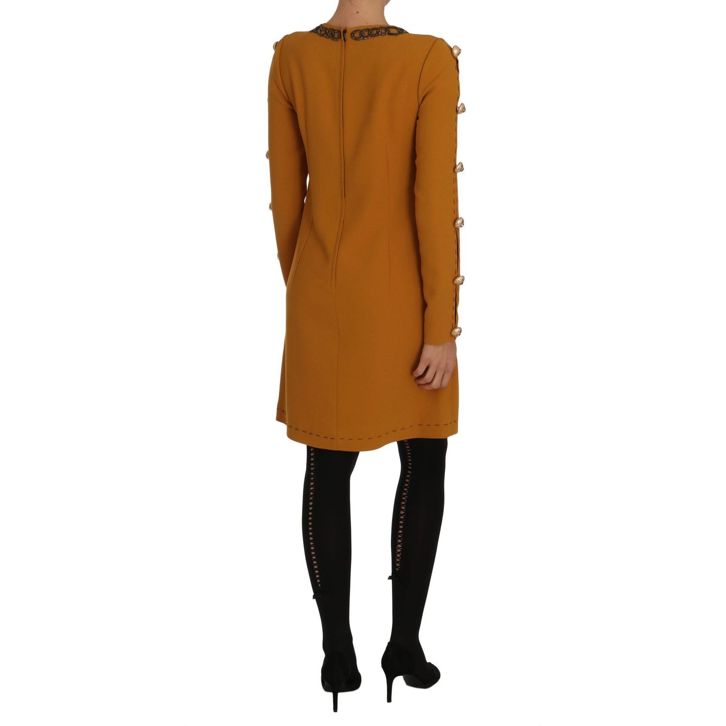 Dolce & Gabbana Brown Mini Crystal Embellished Dress DR1469-40