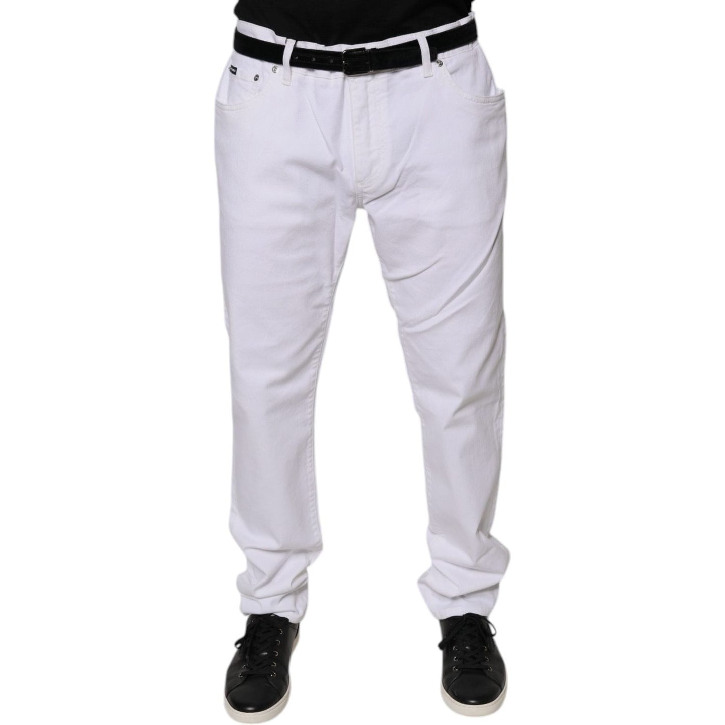 Dolce & Gabbana White Cotton Stretch Skinny Men Denim Jeans PAN76072-44