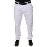 Dolce & Gabbana White Cotton Stretch Skinny Men Denim Jeans PAN76072-44