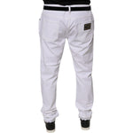 Dolce & Gabbana White Cotton Stretch Skinny Men Denim Jeans PAN76072-44