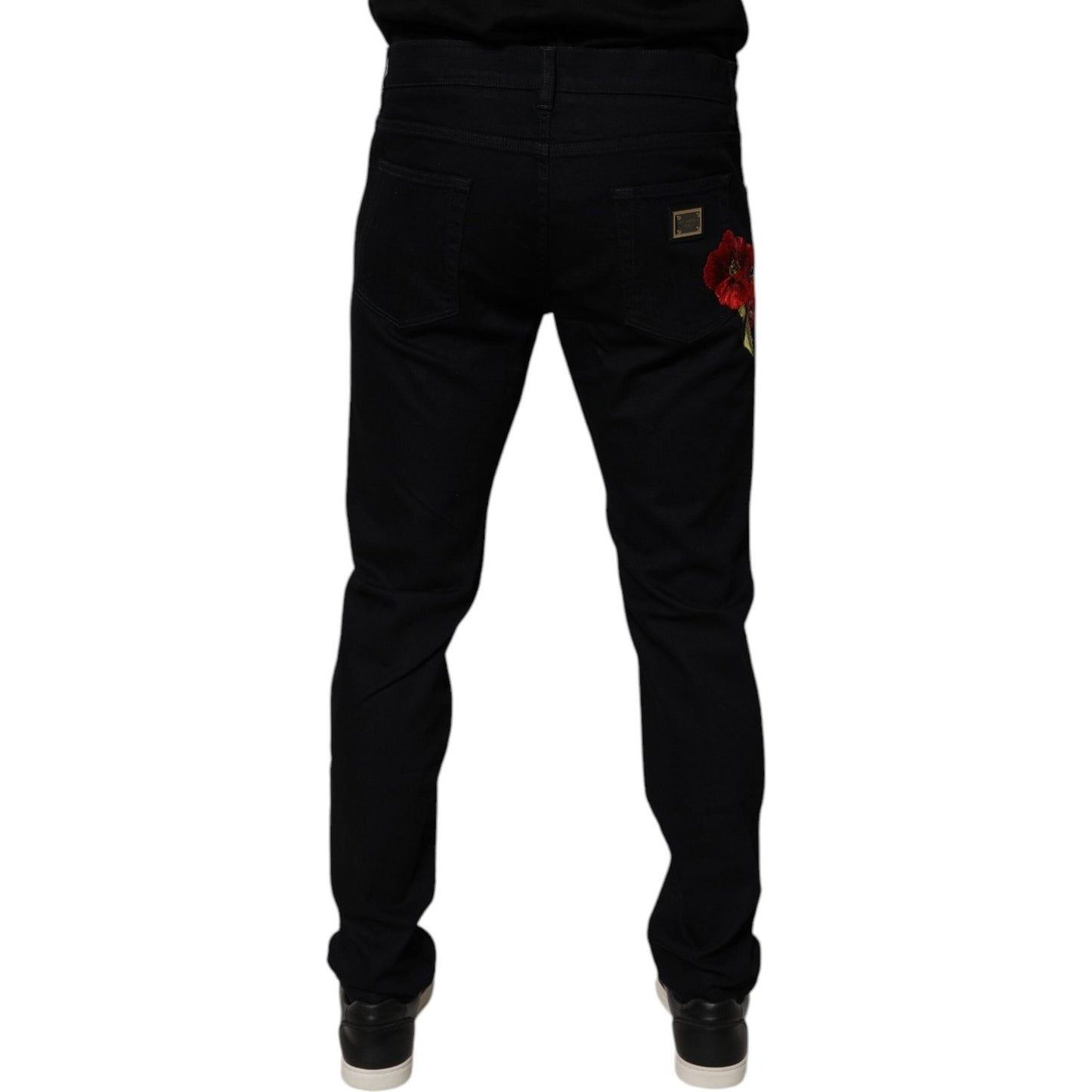 Dolce & Gabbana Black Cotton Stretch Slim Fit Men Denim Jeans PAN76077-50