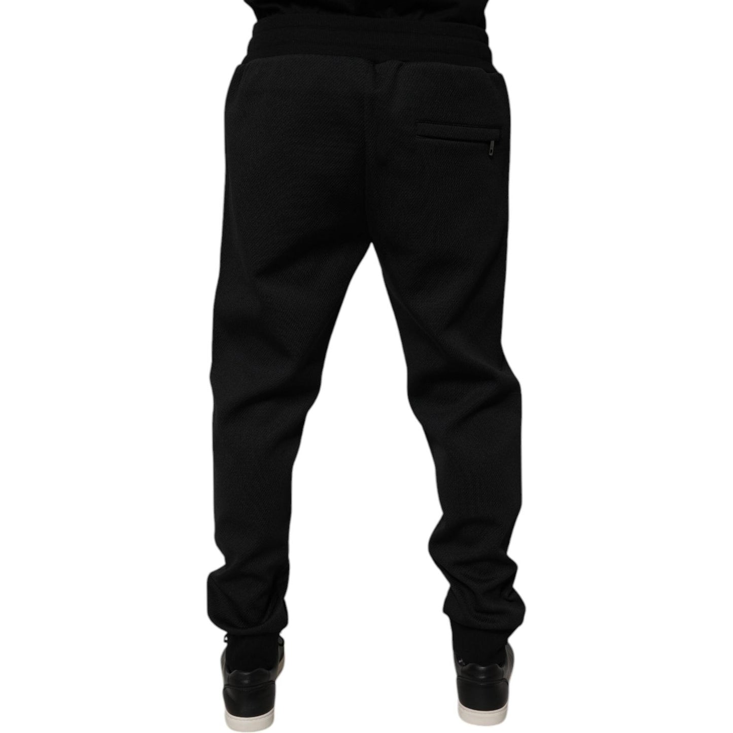 Dolce & Gabbana Black Polyester Men Jogger Sweatpants Pants PAN76078-46