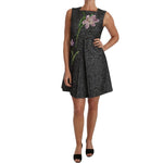 Dolce & Gabbana Gray Tulip Embroidered A-Line Shift Dress DR1491-42