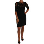 Dolce & Gabbana Black Floral Cut Out Pattern Coctail Dress DR1506-36