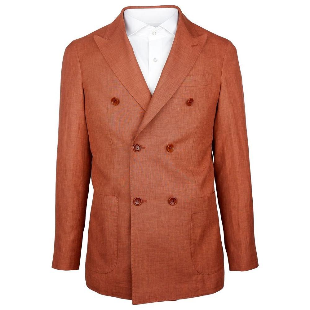 Made in Italy Brown Linen Blazer