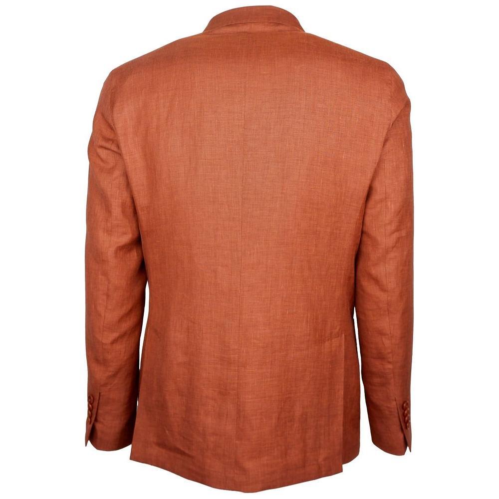Made in Italy Brown Linen Blazer