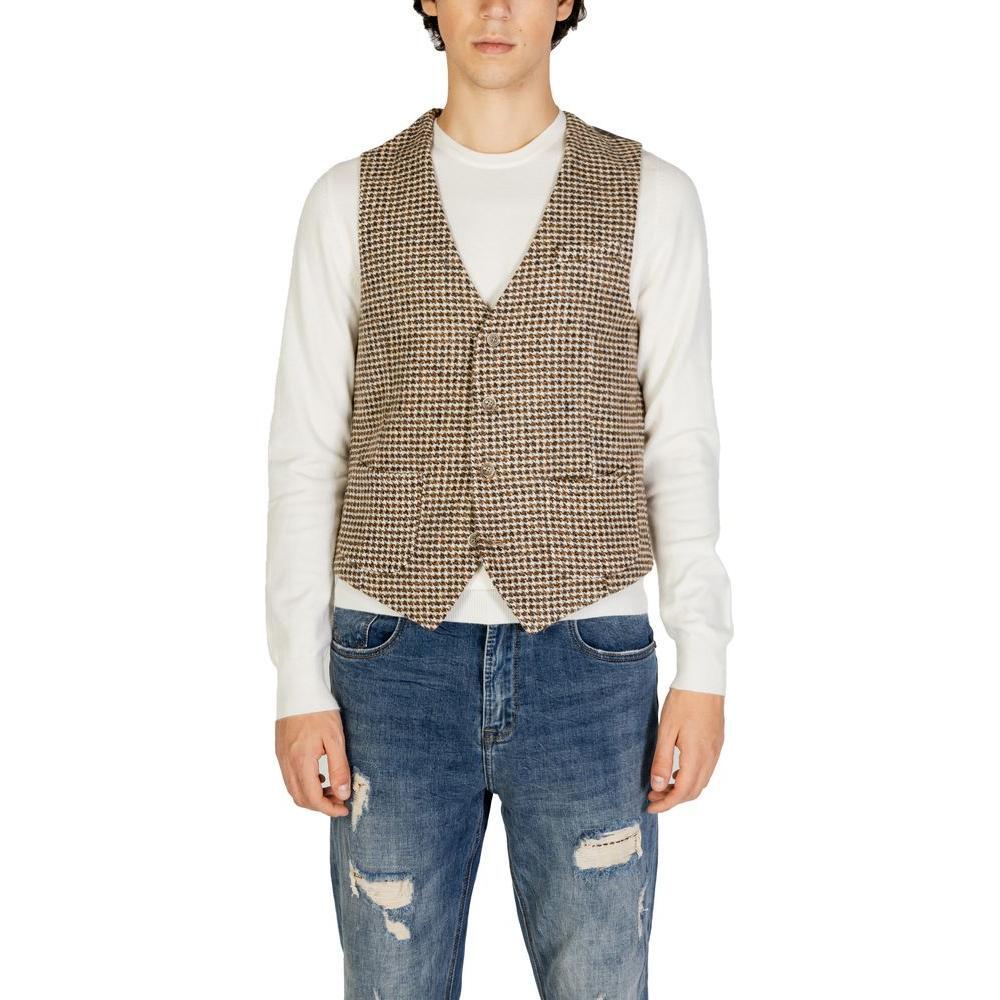 Gianni Lupo Beige Wool Waistcoat GI-14789300309-IT52 | XL