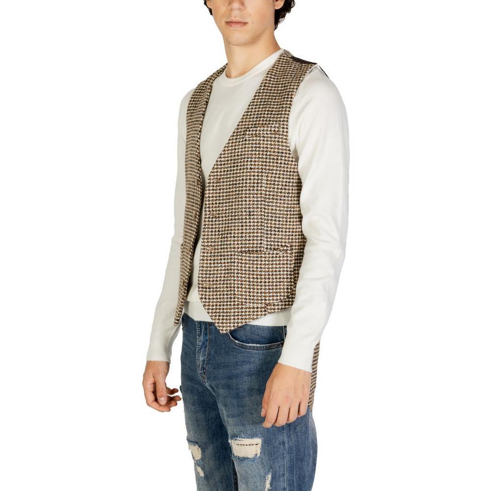 Gianni Lupo Beige Wool Waistcoat GI-14789300309-IT52 | XL