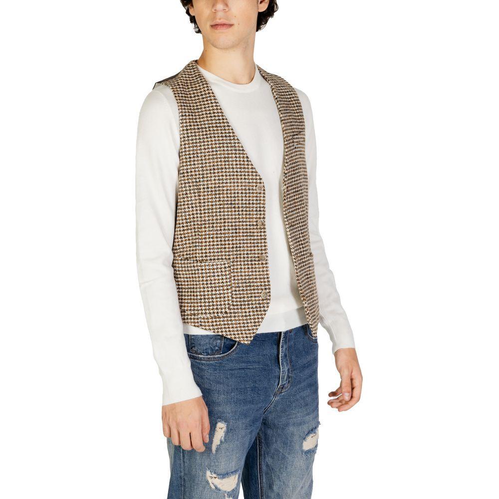 Gianni Lupo Beige Wool Waistcoat GI-14789300309-IT52 | XL