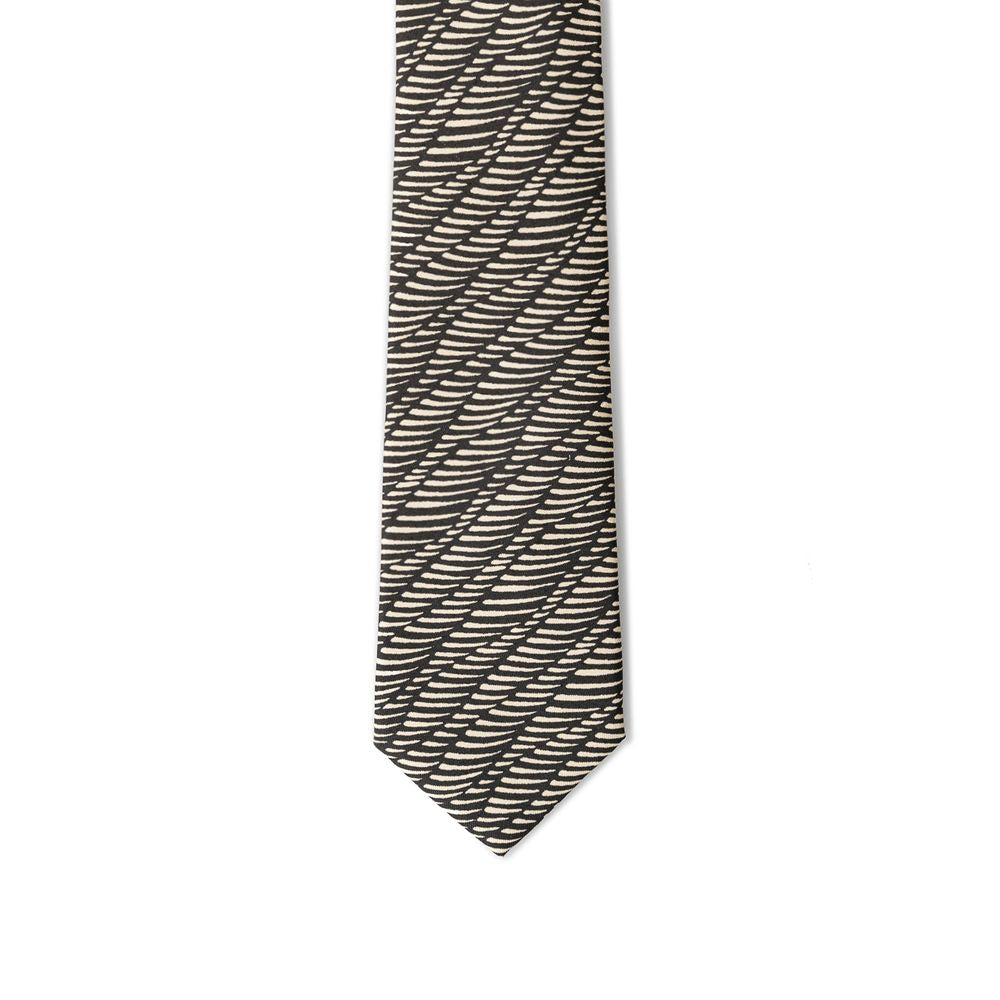 Giorgio Armani Black And White Silk Ties & Bowty GIAR-788166720013799