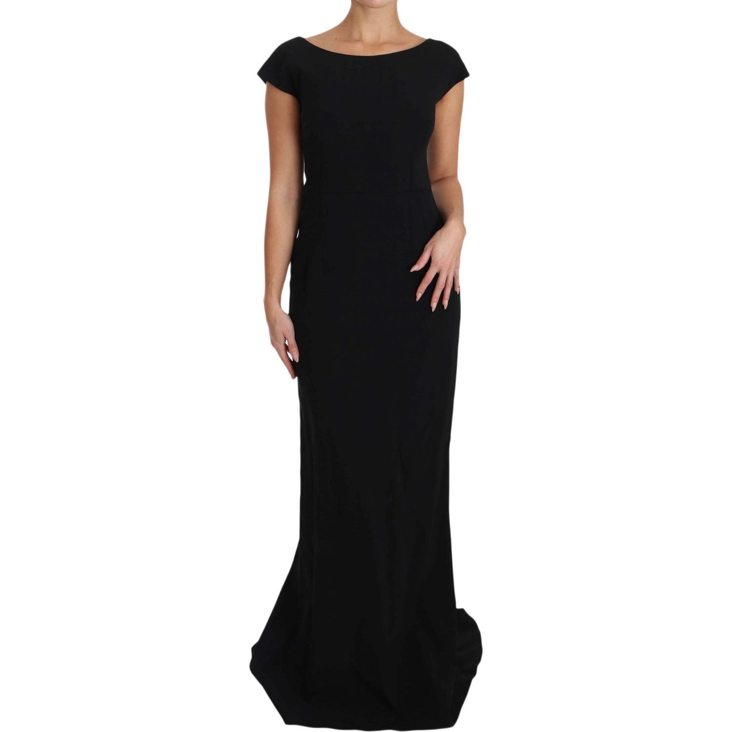 Dolce & Gabbana Black Stretch Fit Flare Gown Maxi DR1599-36