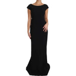 Dolce & Gabbana Black Stretch Fit Flare Gown Maxi DR1599-36