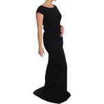 Dolce & Gabbana Black Stretch Fit Flare Gown Maxi DR1599-36