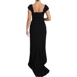 Dolce & Gabbana Black Stretch Fit Flare Gown Maxi DR1599-36