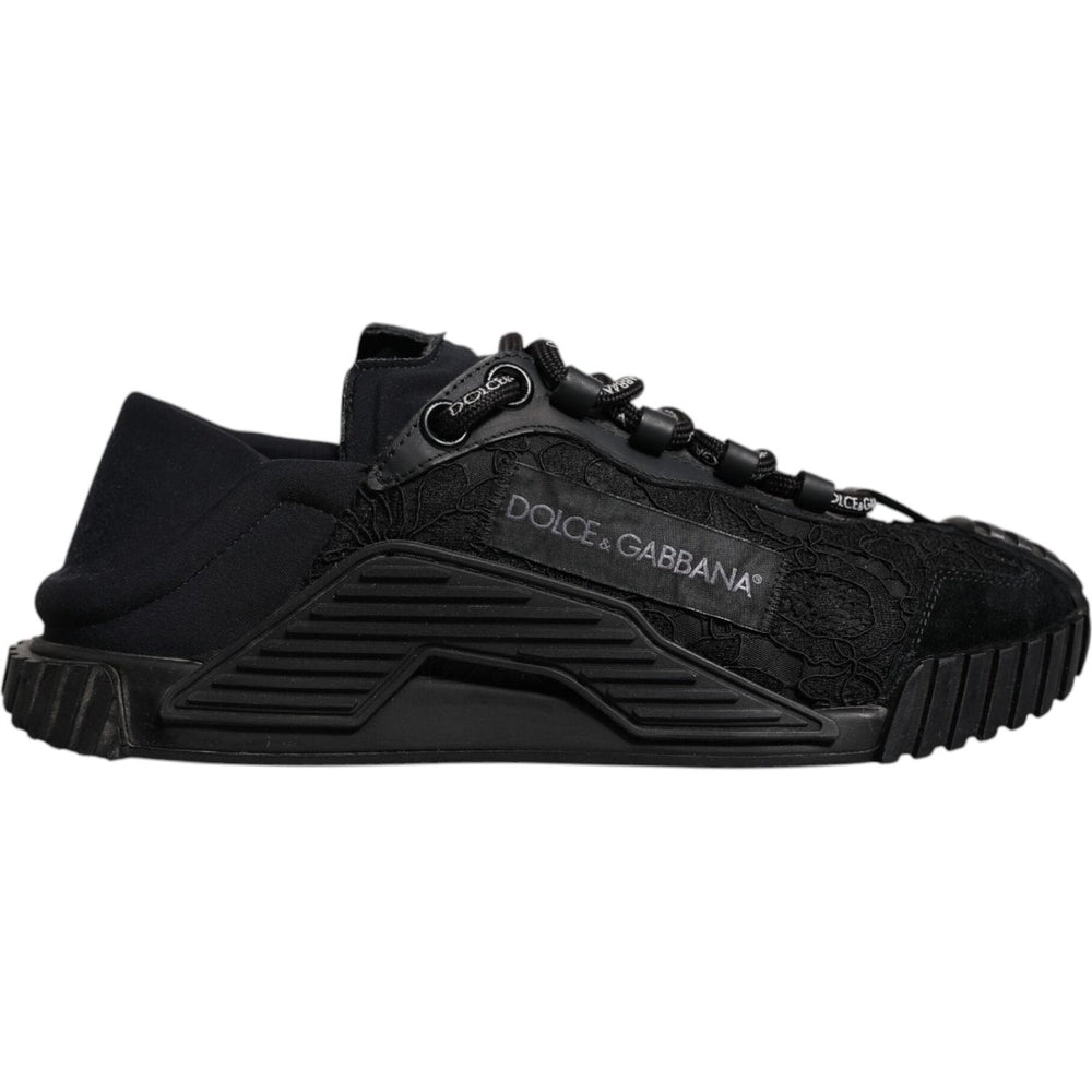Dolce & Gabbana Black Nylon Low Top NS1 Sneakers Shoes
