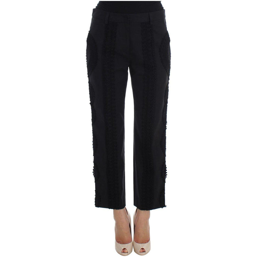 Dolce & Gabbana Black Cotton Stretch Torero Capris Pants SIG20002-4