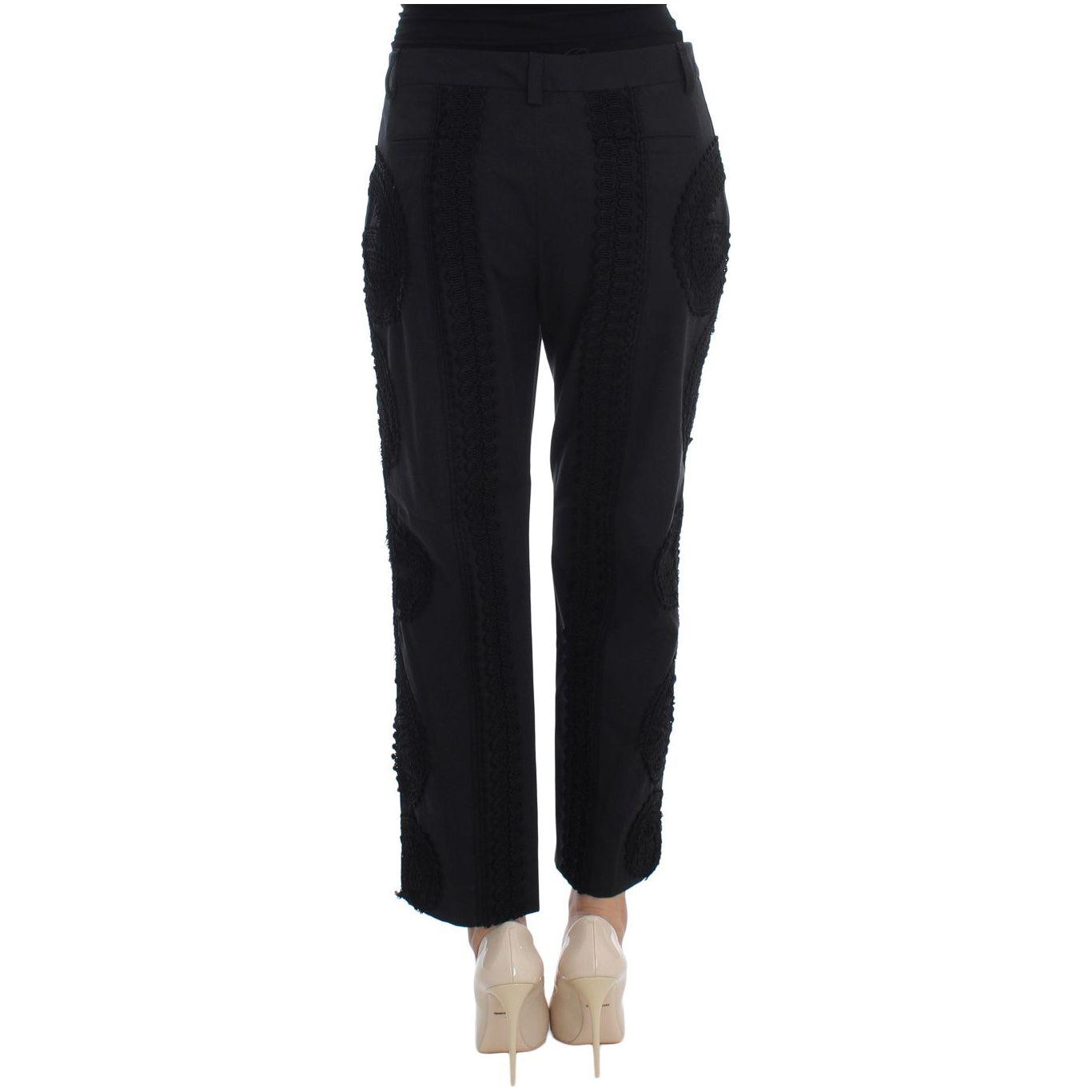 Dolce & Gabbana Black Cotton Stretch Torero Capris Pants SIG20002-4