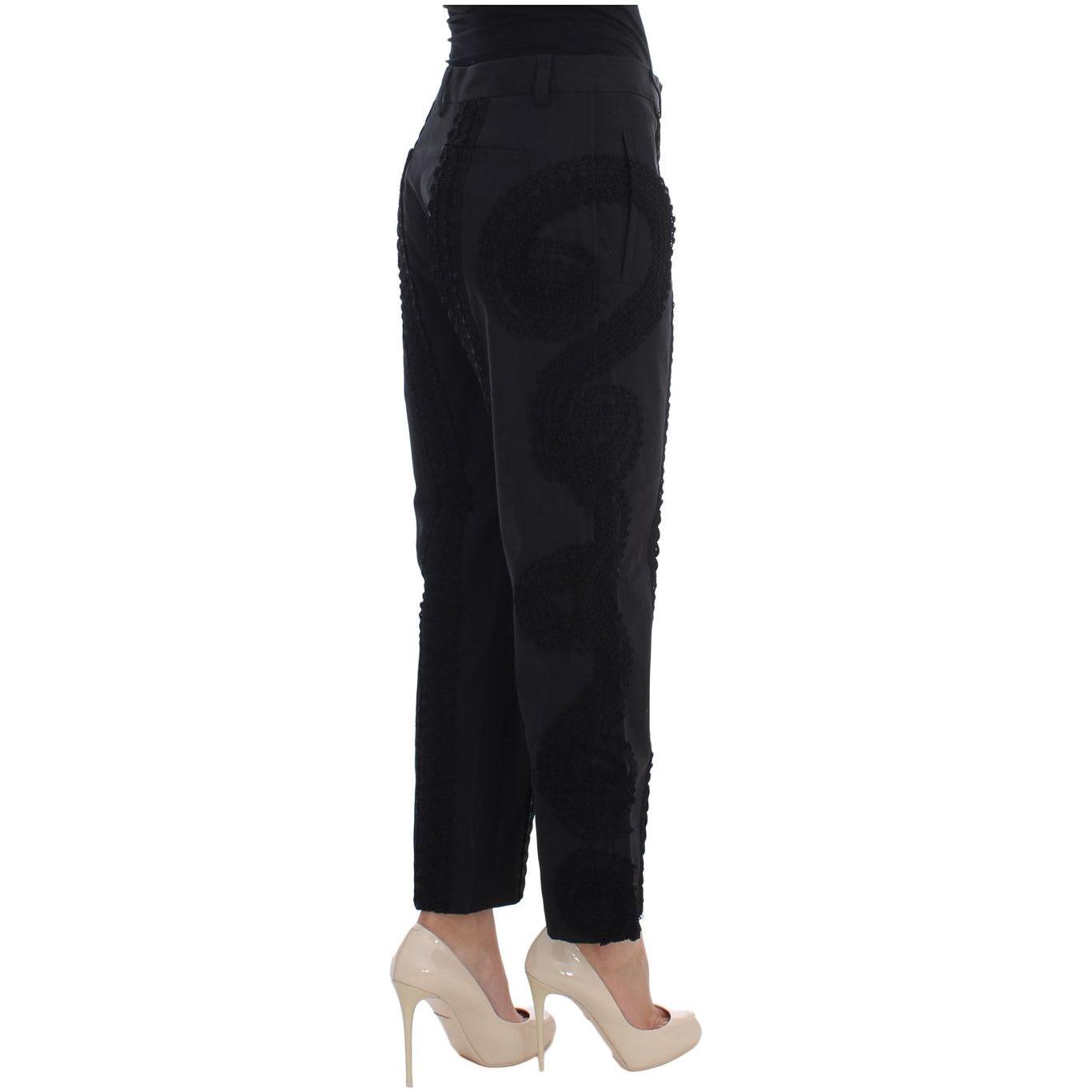 Dolce & Gabbana Black Cotton Stretch Torero Capris Pants SIG20002-4