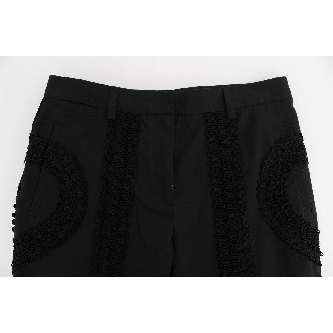 Dolce & Gabbana Black Cotton Stretch Torero Capris Pants SIG20002-4