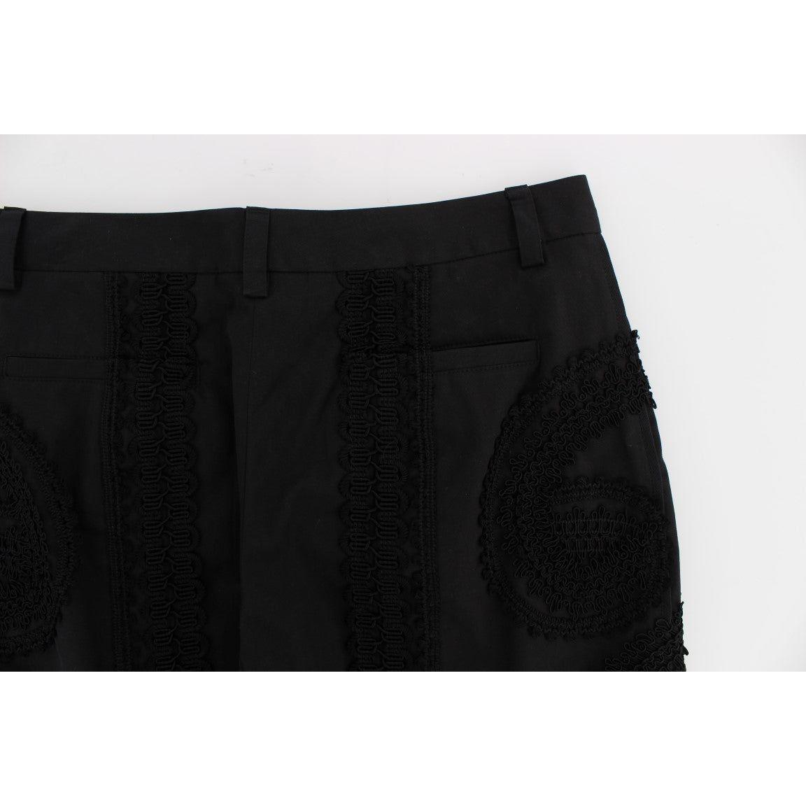 Dolce & Gabbana Black Cotton Stretch Torero Capris Pants SIG20002-4