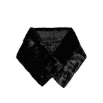 Dolce & Gabbana Black Fur Shawl Neck Wrap Cover Collar Scarf