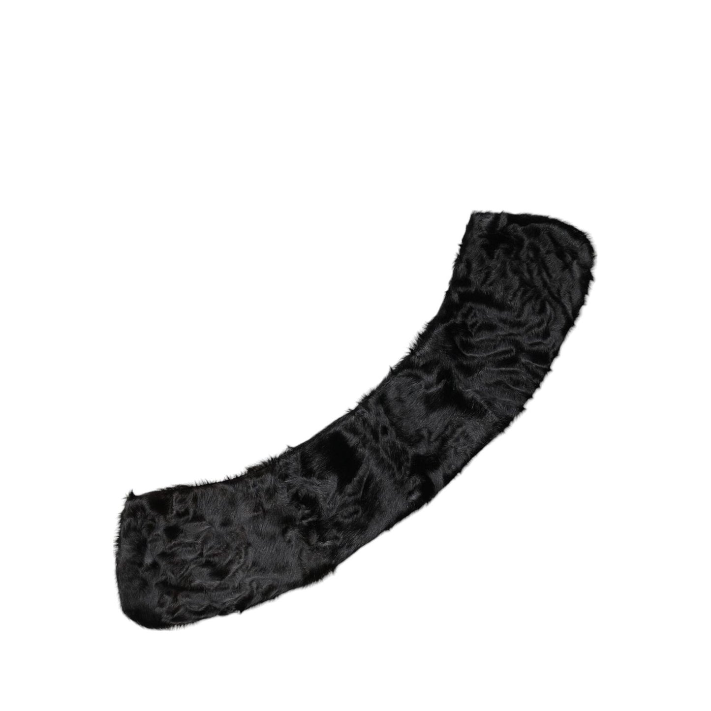 Dolce & Gabbana Black Lamb Fur Collar Women Neck Wrap Scarf MS7110