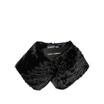 Dolce & Gabbana Black Lamb Fur Collar Women Neck Wrap Scarf MS7110