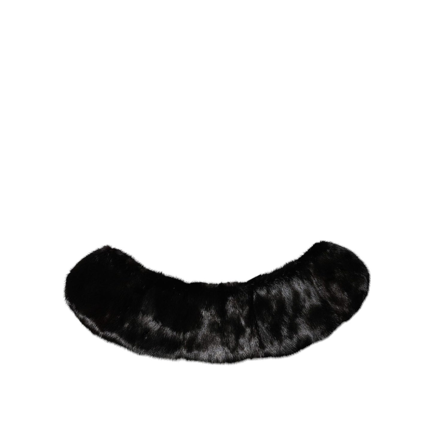 Dolce & Gabbana Black Fur Shawl Neck Wrap Cover Collar Scarf