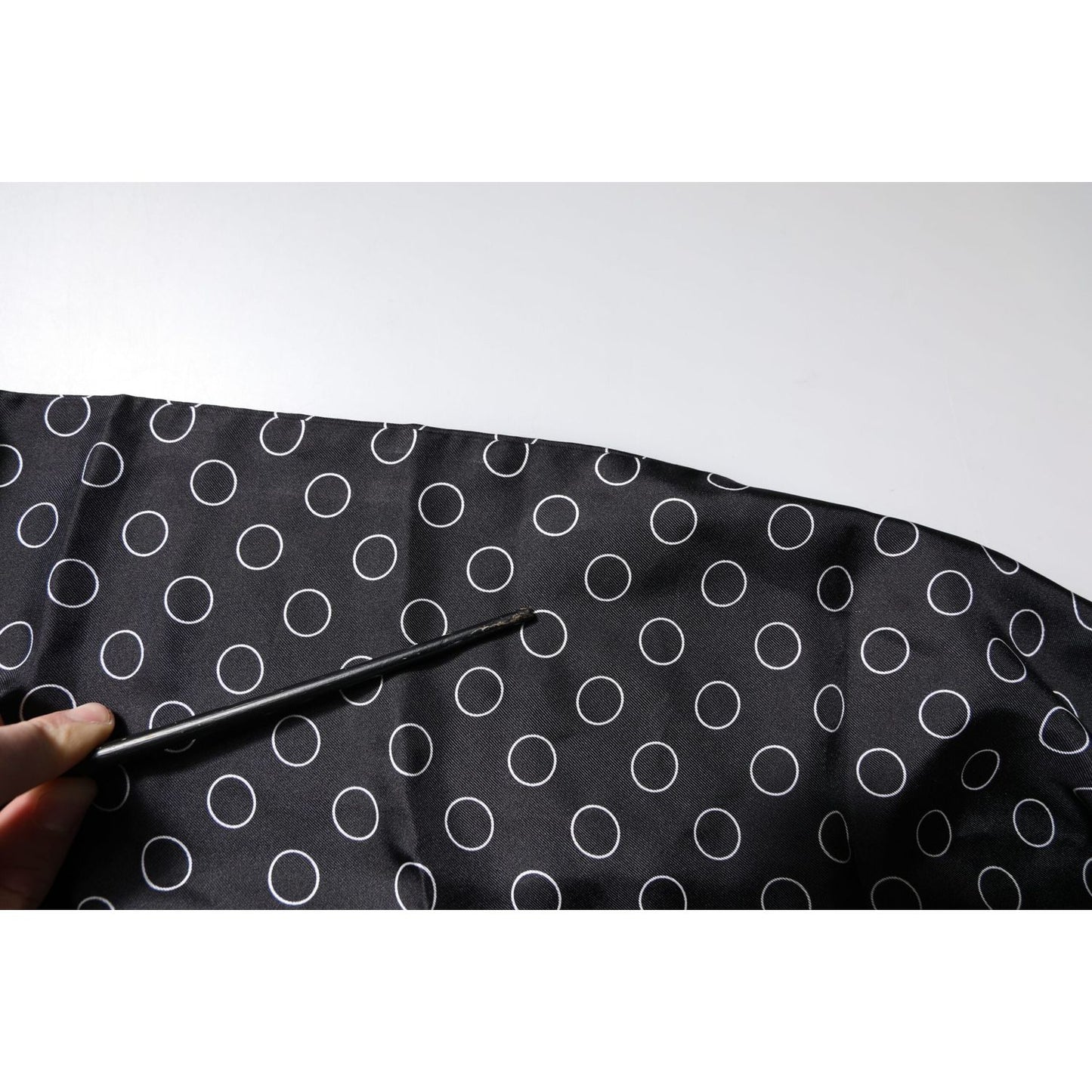 Dolce & Gabbana Black Circles Silk Fringes Shawl Wrap Scarf