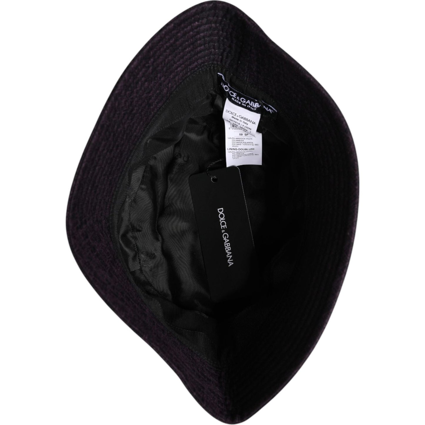Dolce & Gabbana Black Wide Brim Nylon Bucket Hat HAT9731-59